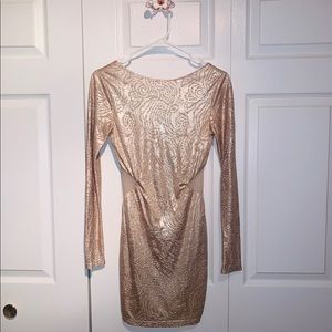 Gd Metallic Open-Back Dress